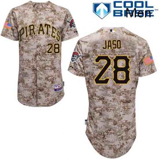 Mens Majestic Pittsburgh Pirates 28 John Jaso Replica Camo Alternate Cool Base MLB Jersey